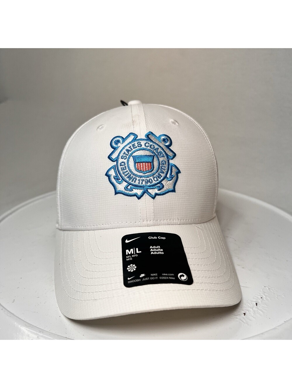 Coast Guard Hat Eagle Crest Military with Embroidery on White Baseball Cap